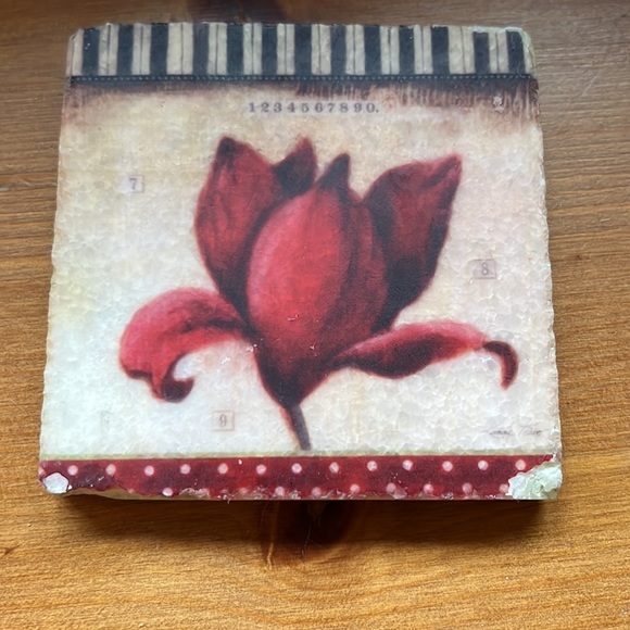 Beautiful set of coasters w/metal stand. - Picture 2 of 5